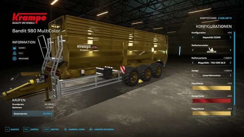 Krampe Bandit Mega Pack 550750800980andsattel V1000 Fs22 Mod Farming Simulator 22 Mod 5738